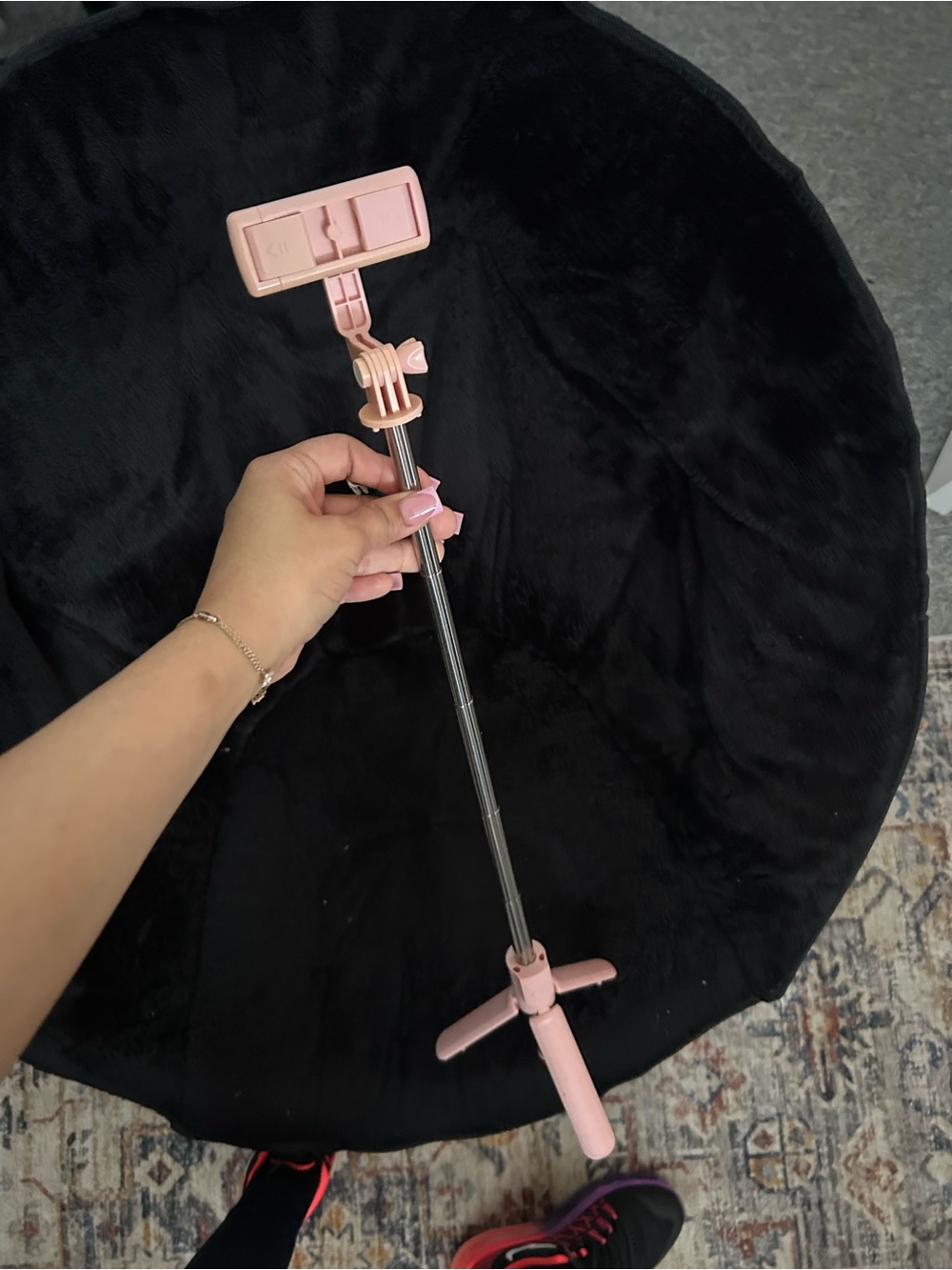 Pink Selfie Stick & Tripod Phone Holder